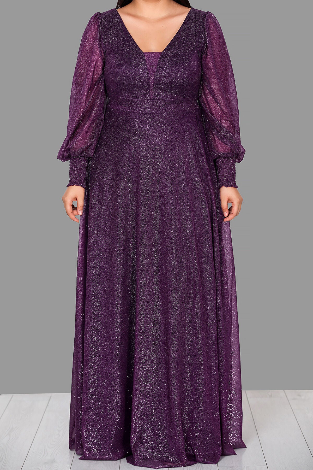 Langes Maxikleid Sommerkleid für große Größen - NELB0588D5158MOR