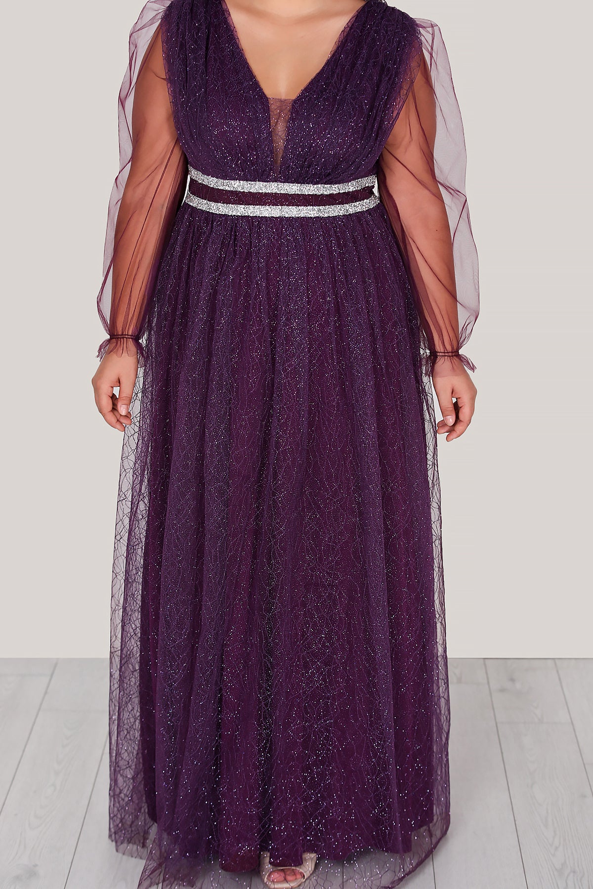 Lange maxi-jurk zomerjurk voor grote maten - NELB0588D5160MOR