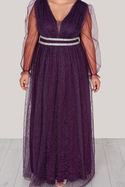 Lange maxi-jurk zomerjurk voor grote maten - NELB0588D5160MOR