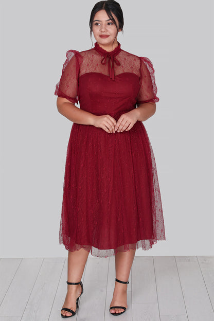 Damen Midikleid Sommerkleid für große Größen - NELB0588D5163BRD