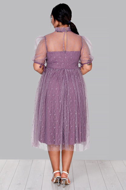 Damen Midikleid Sommerkleid für große Größen - NELB0588D5163LİL