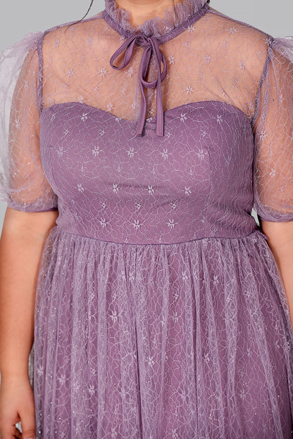 Damen Midikleid Sommerkleid für große Größen - NELB0588D5163LİL