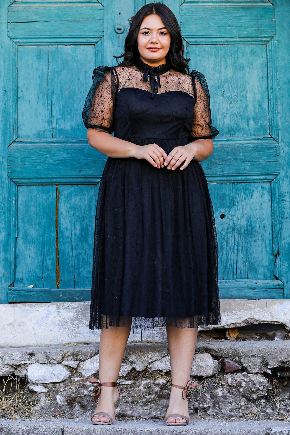 Damen Midikleid Sommerkleid für große Größen - NELB0588D5163SYH