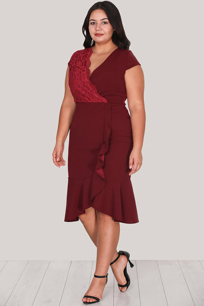 Dames midi-jurk zomerjurk voor grote maten - NELB0588D5177BRD