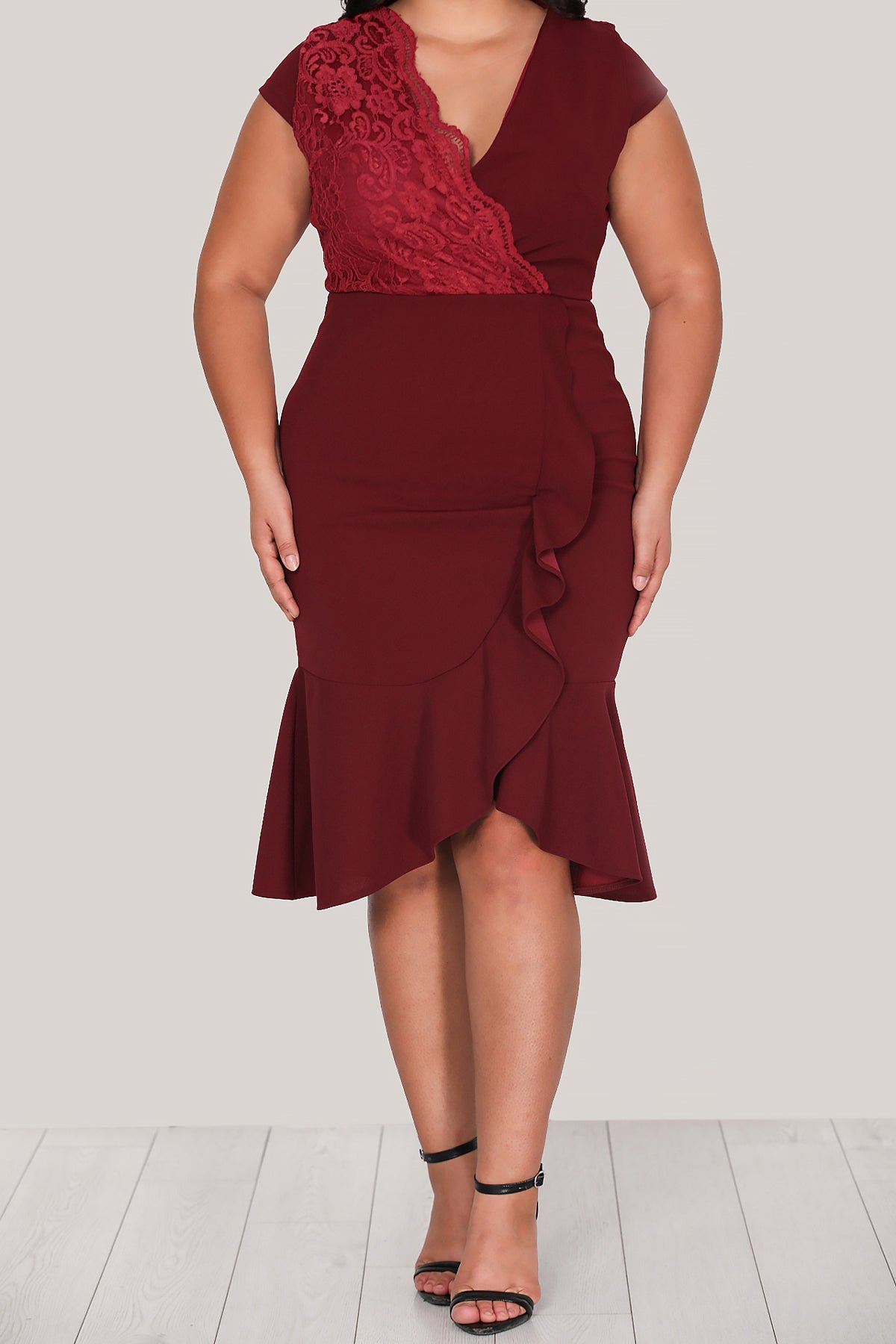 Dames midi-jurk zomerjurk voor grote maten - NELB0588D5177BRD