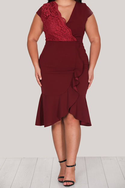 Dames midi-jurk zomerjurk voor grote maten - NELB0588D5177BRD