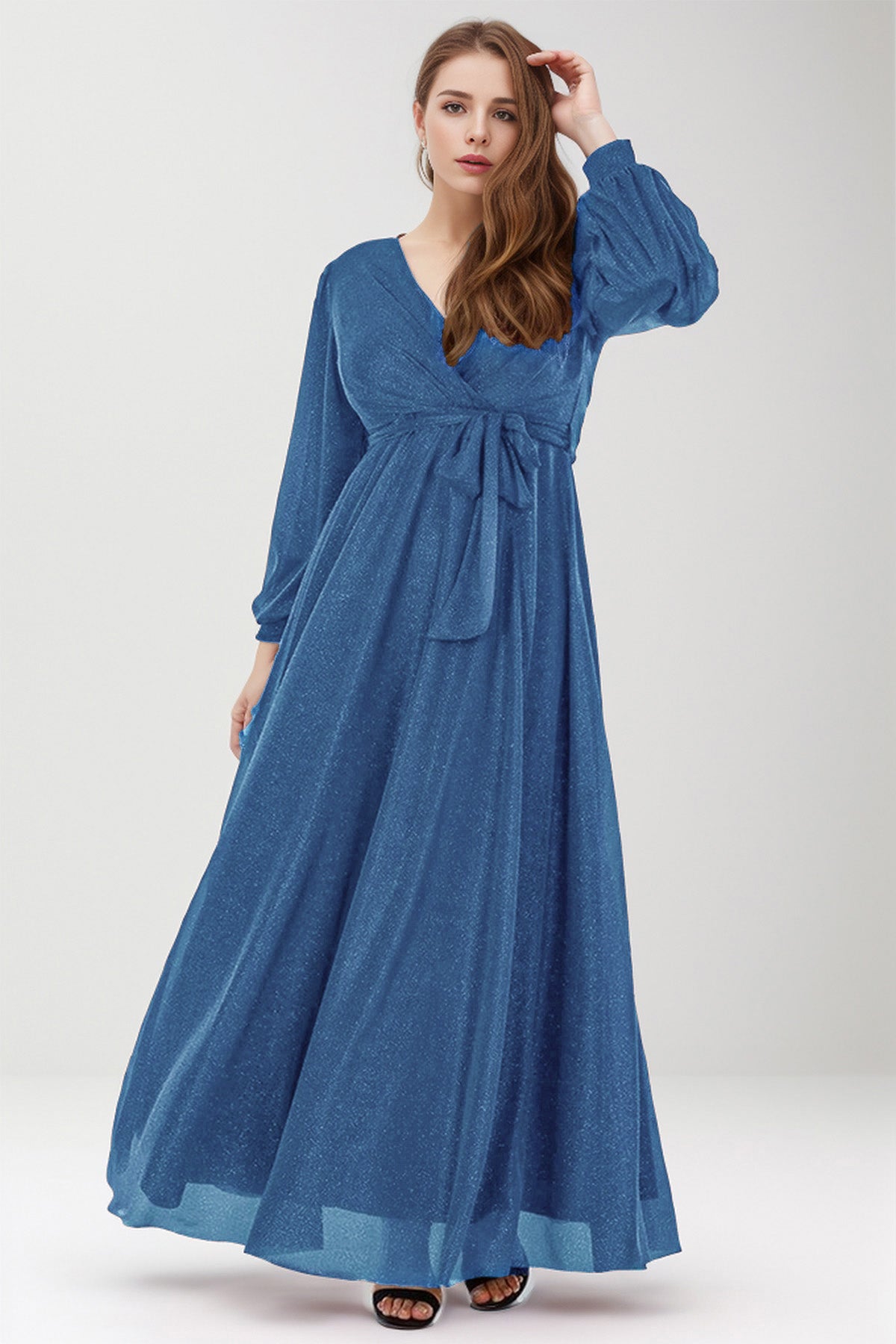 Long Maxi Dress Wedding Dress For Women- NELB1000D9534İND