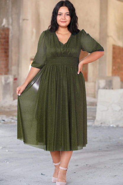 Dames midi-jurk zomerjurk voor grote maten - NELB0553D8848A-Y