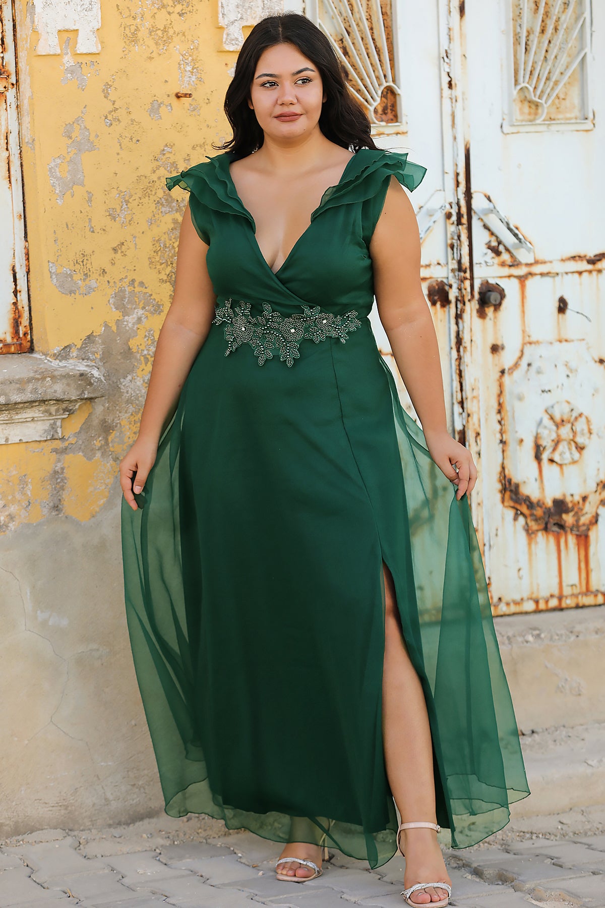 Langes Maxikleid Sommerkleid für große Größen - NELB0588D5152ZMT
