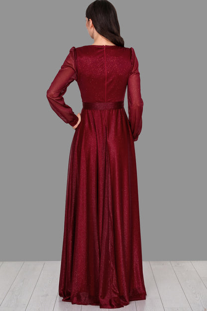 Langes Maxikleid Sommerkleid für Damen mit Gürtel  - NELB0588D5162BRD