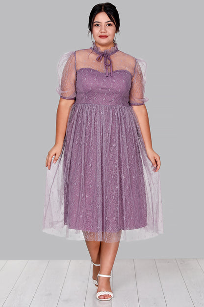 Damen Midikleid Sommerkleid für große Größen - NELB0588D5163LİL