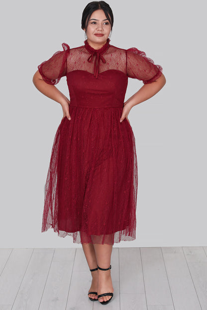 Damen Midikleid Sommerkleid für große Größen - NELB0588D5163BRD