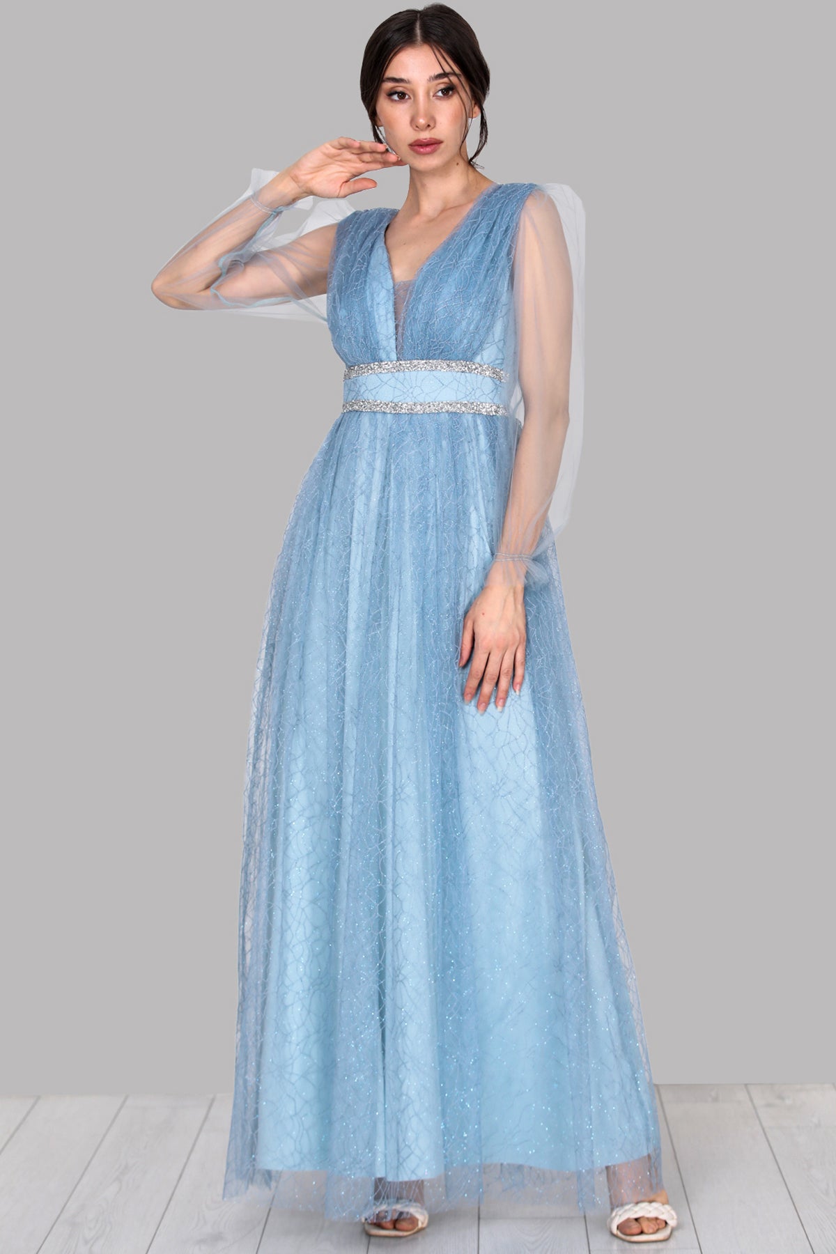 Langes Maxikleid Sommerkleid für Damen - NELB0588D5166MVİ