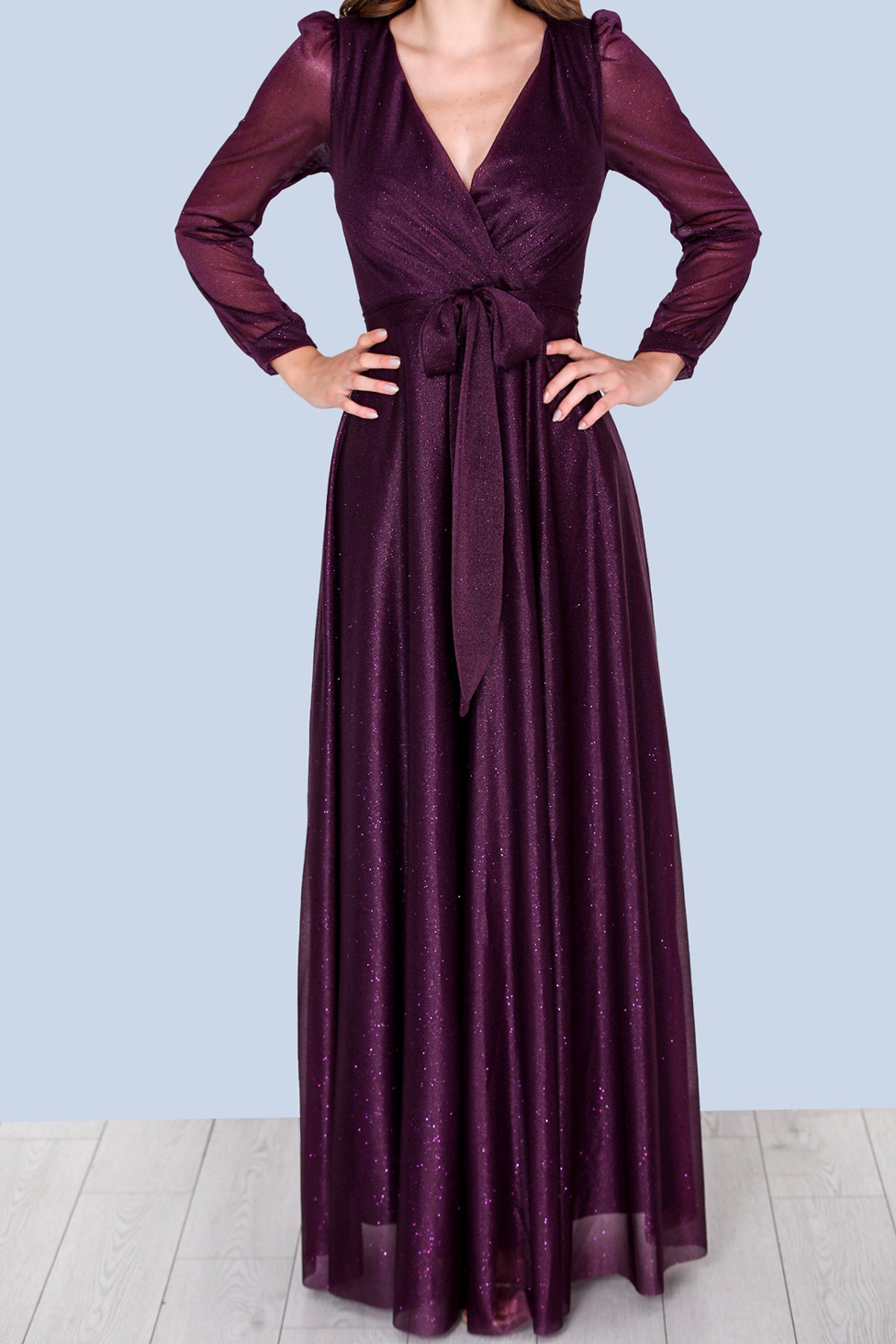 Lange avond maxi-jurk voor dames - NELB0588D5162MOR