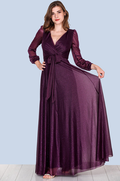 Lange avond maxi-jurk voor dames - NELB0588D5162MOR