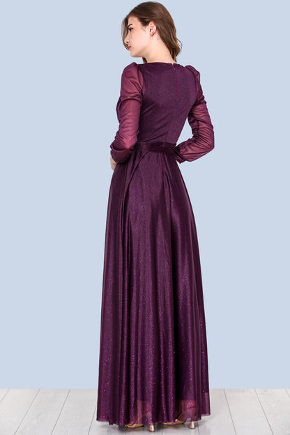 Lange avond maxi-jurk voor dames - NELB0588D5162MOR