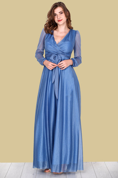 Damen Langes Abendkleid Maxikleid - NELB0588D5162MVİ