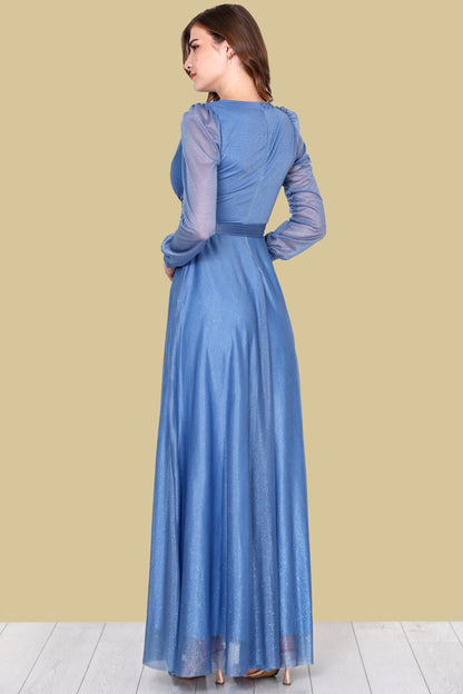 Damen Langes Abendkleid Maxikleid - NELB0588D5162MVİ