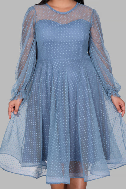 Dames midi-jurk zomerjurk voor grote maten - NELB0588D5154MVİ