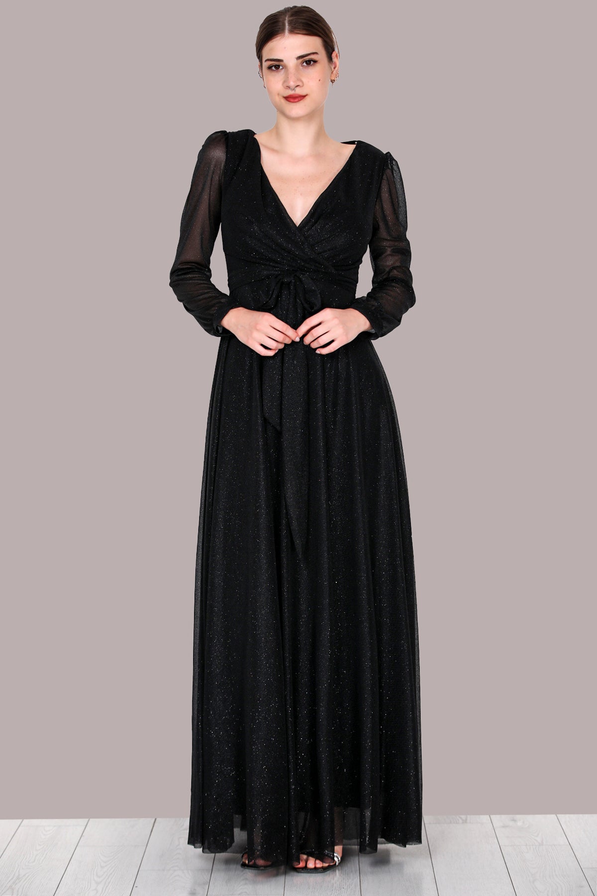 Damen Langes Abendkleid Maxikleid - NELB0588D5162SYH