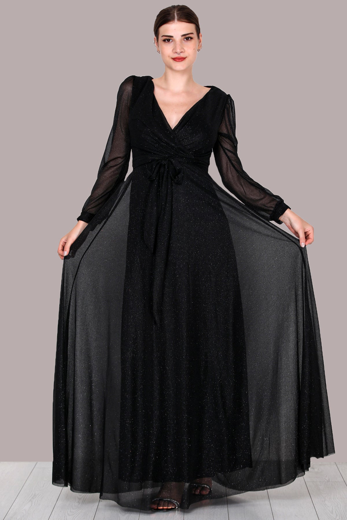 Damen Langes Abendkleid Maxikleid - NELB0588D5162SYH