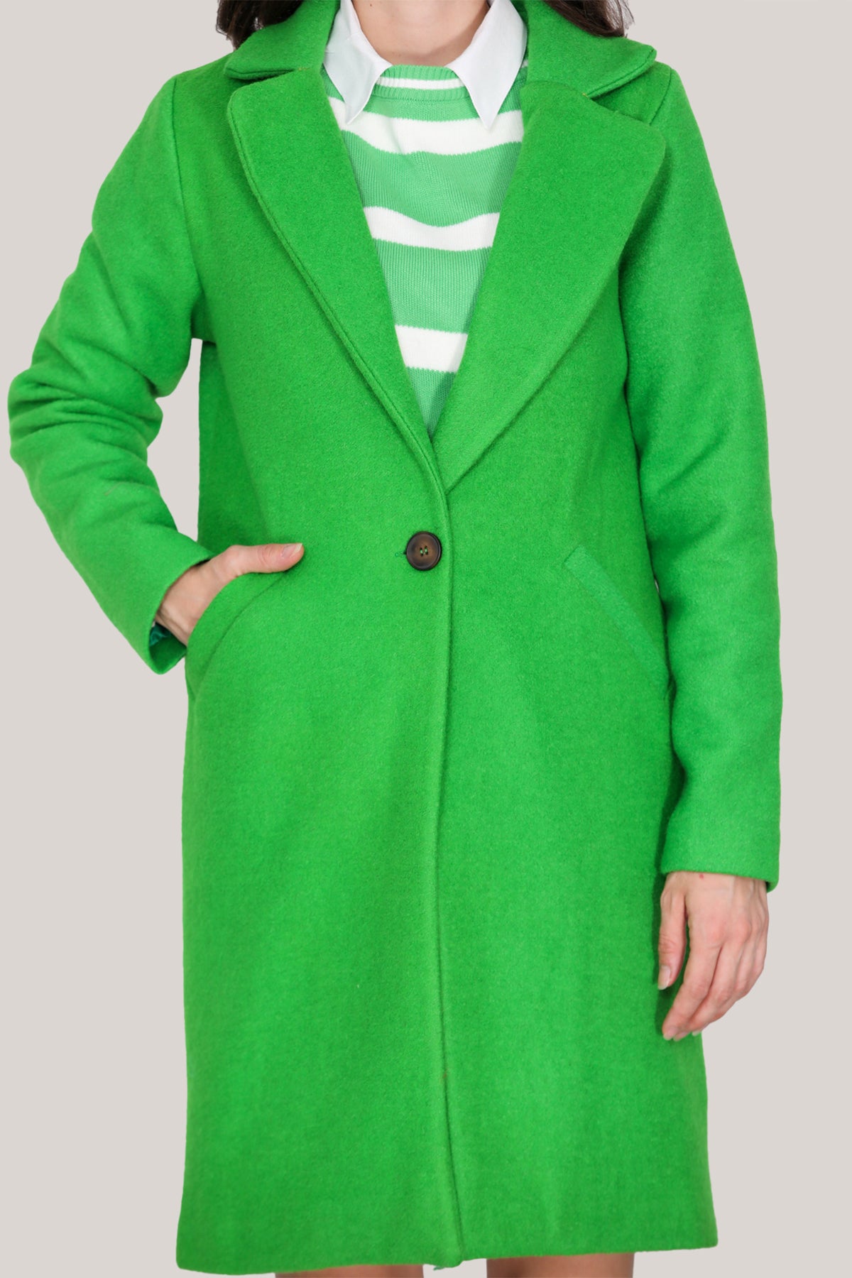 Strickmantel in trendigen Wintermantel für Damen - NKBN0004K9596YŞL