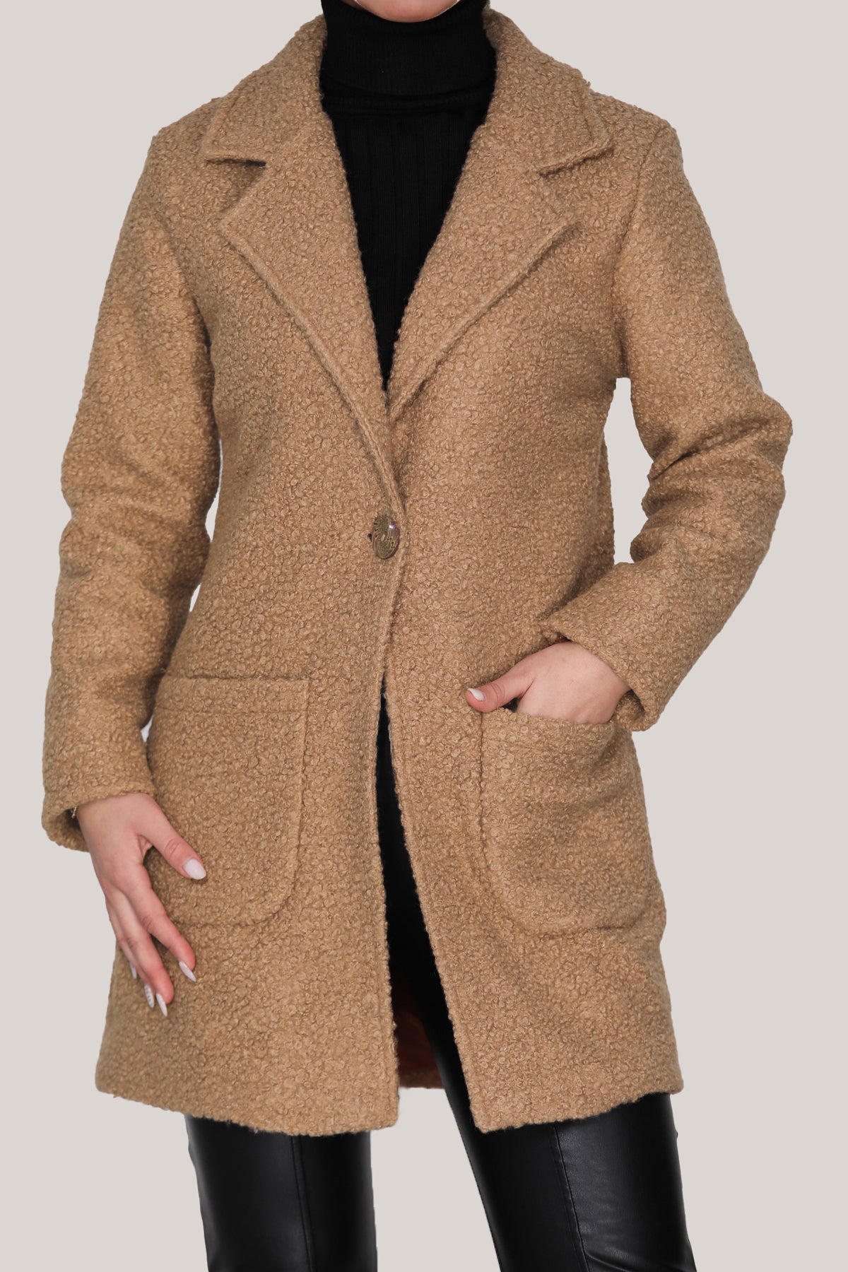 Strickmantel in trendigen Wintermantel für Damen - NKBN0541K3025TBA