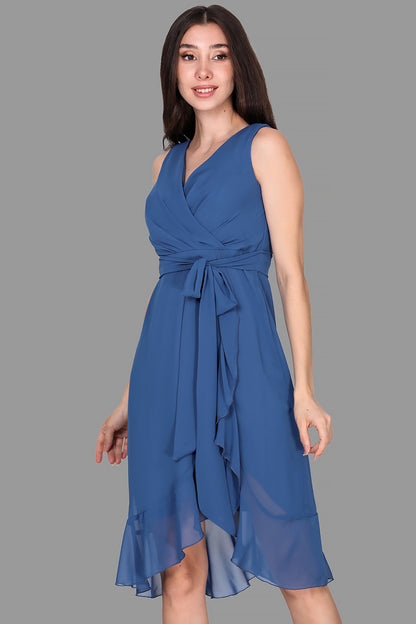 Damen Abendkleid Midikleid Schulterfrei - NELB0063D2245İND