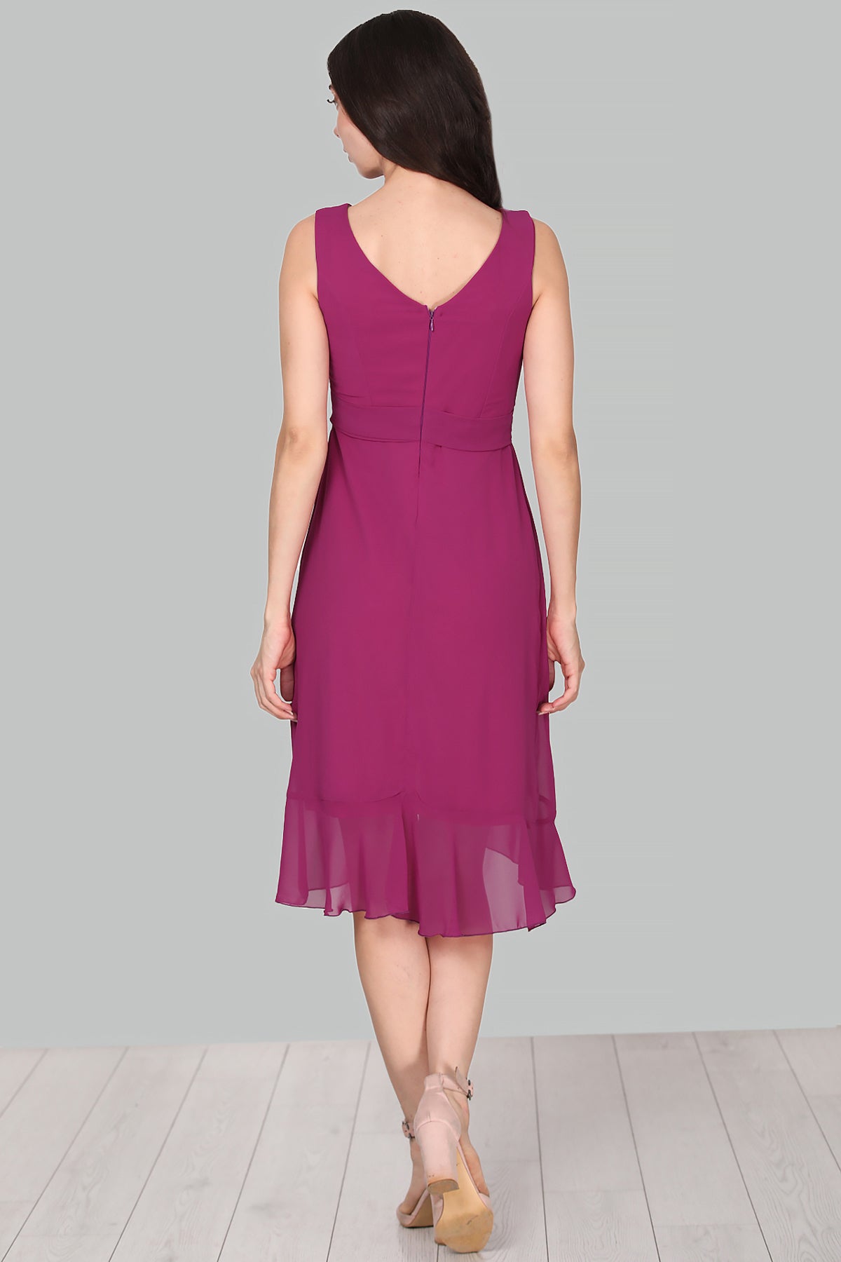 Damen Abendkleid Midikleid Schulterfrei - NELB0063D2245FŞY