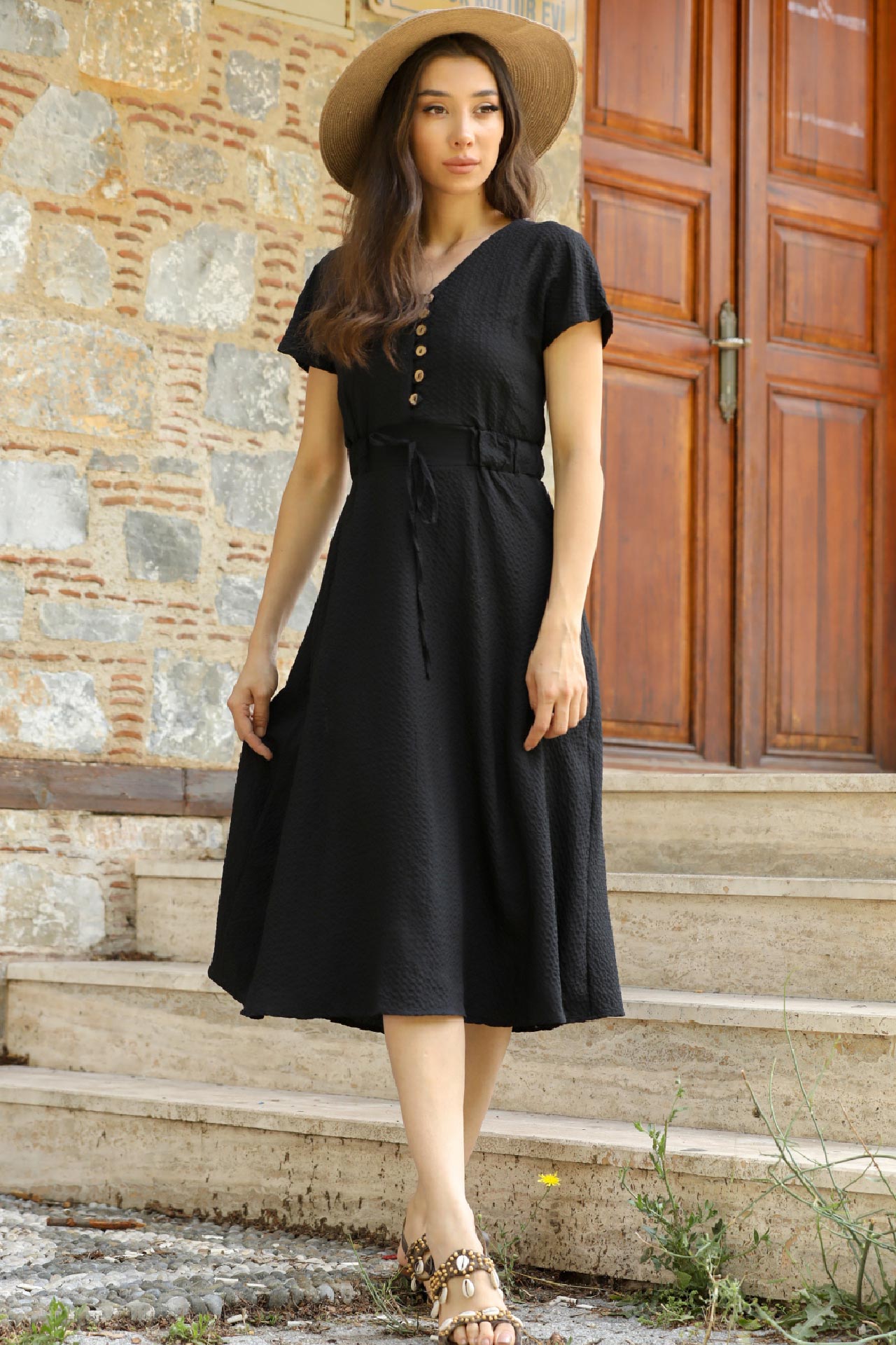 Dames avondjurk midi-jurk zomerjurk - NELB0031Y0306SYH