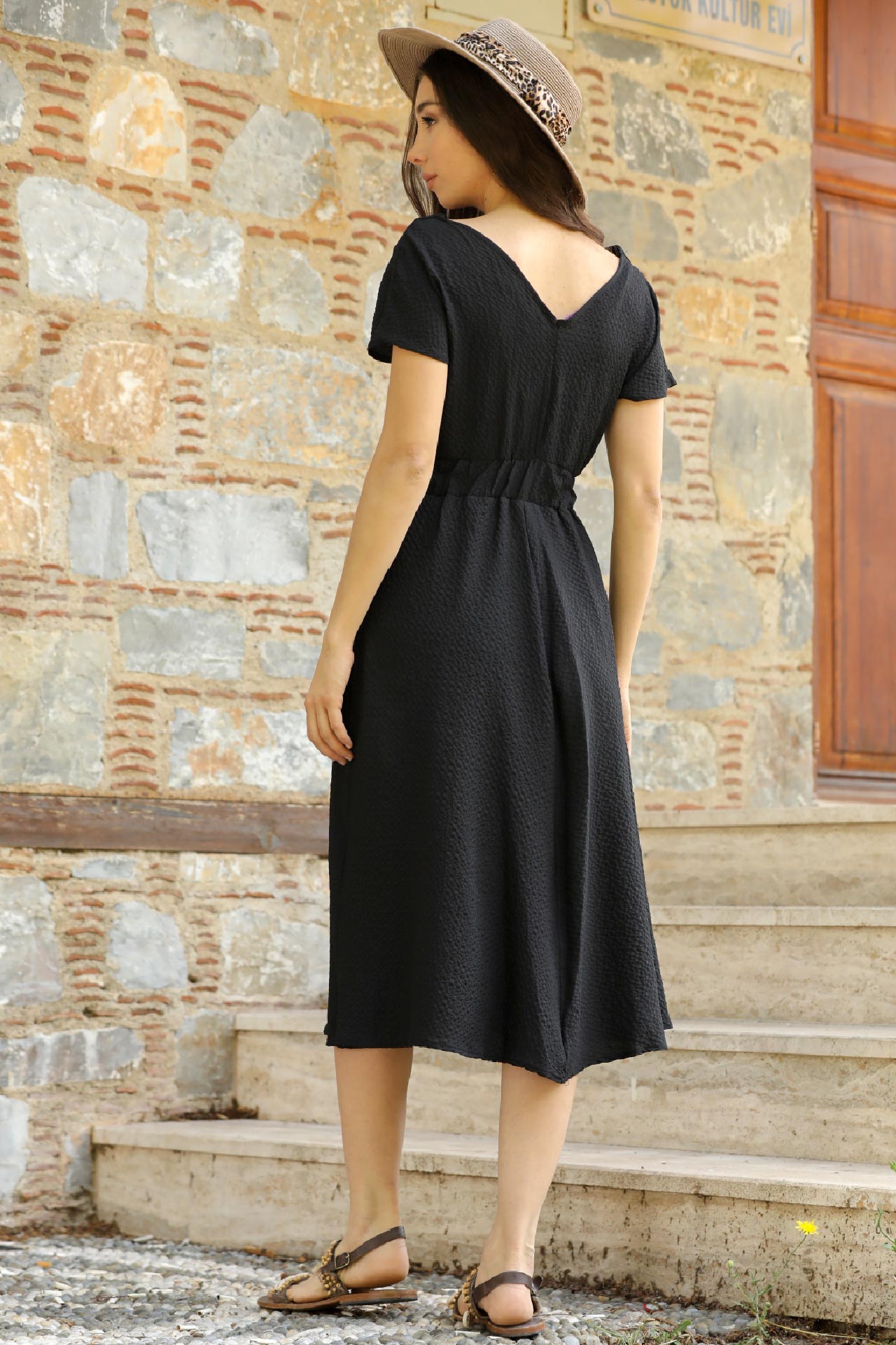 Dames avondjurk midi-jurk zomerjurk - NELB0031Y0306SYH