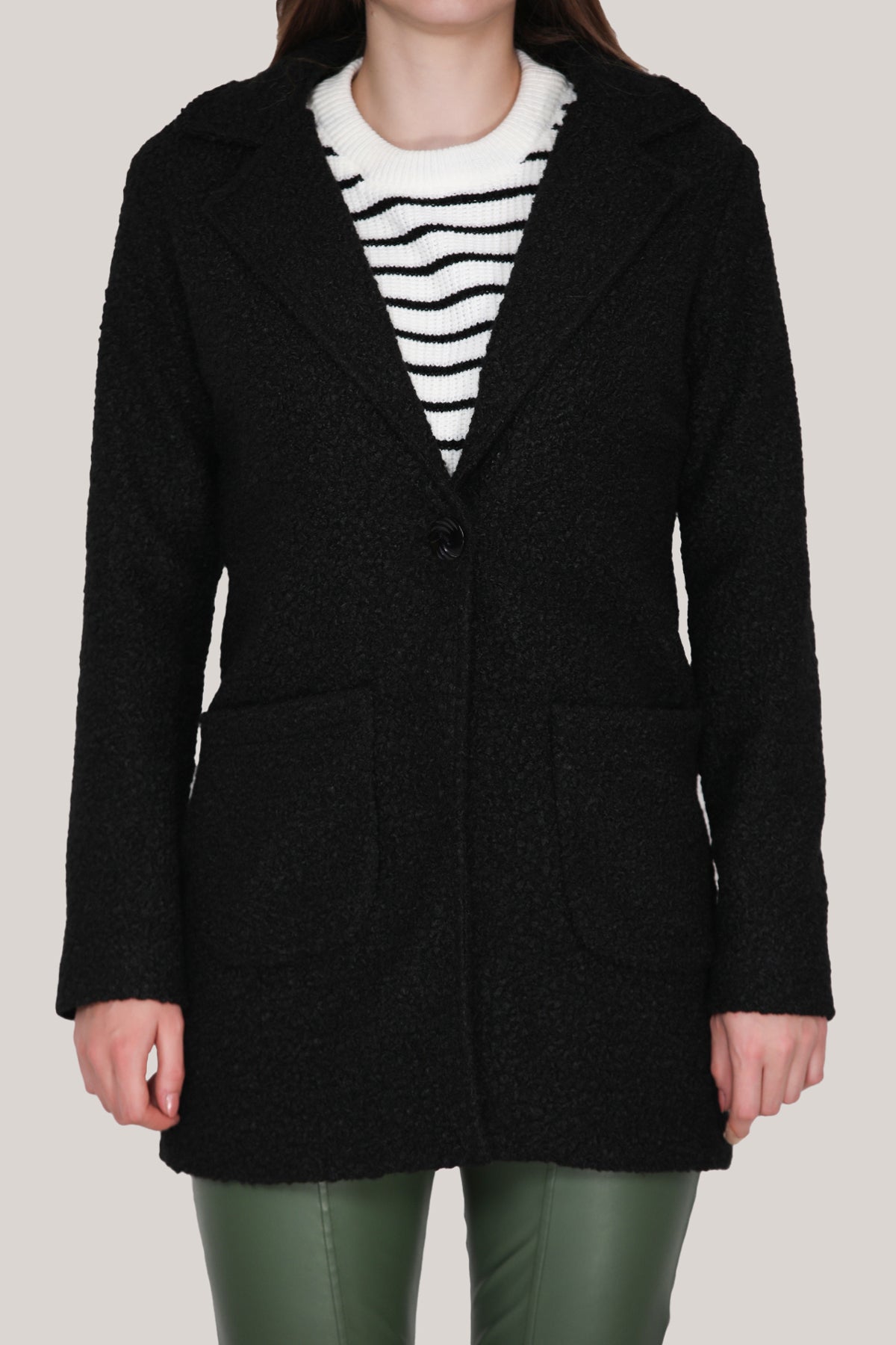 Strickmantel in trendigen Wintermantel für Damen - NKBN0541K3025SYH