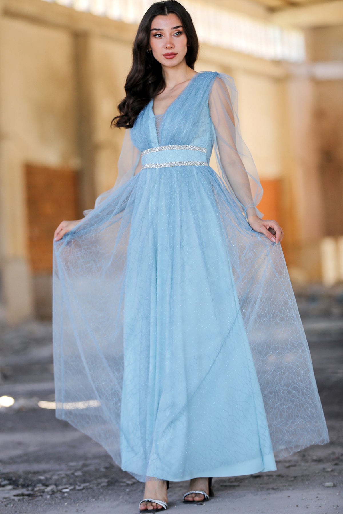 Langes Maxikleid Sommerkleid für Damen - NELB0588D5166MVİ