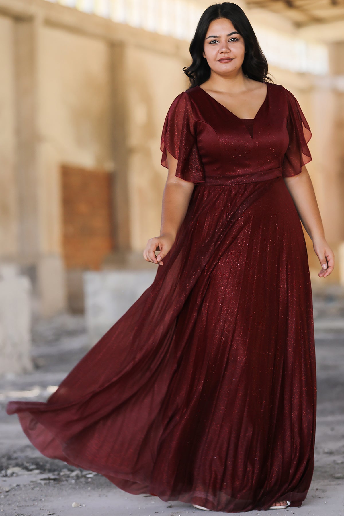 Lange maxi-jurk zomerjurk voor grote maten - NELB0588D5064BRD