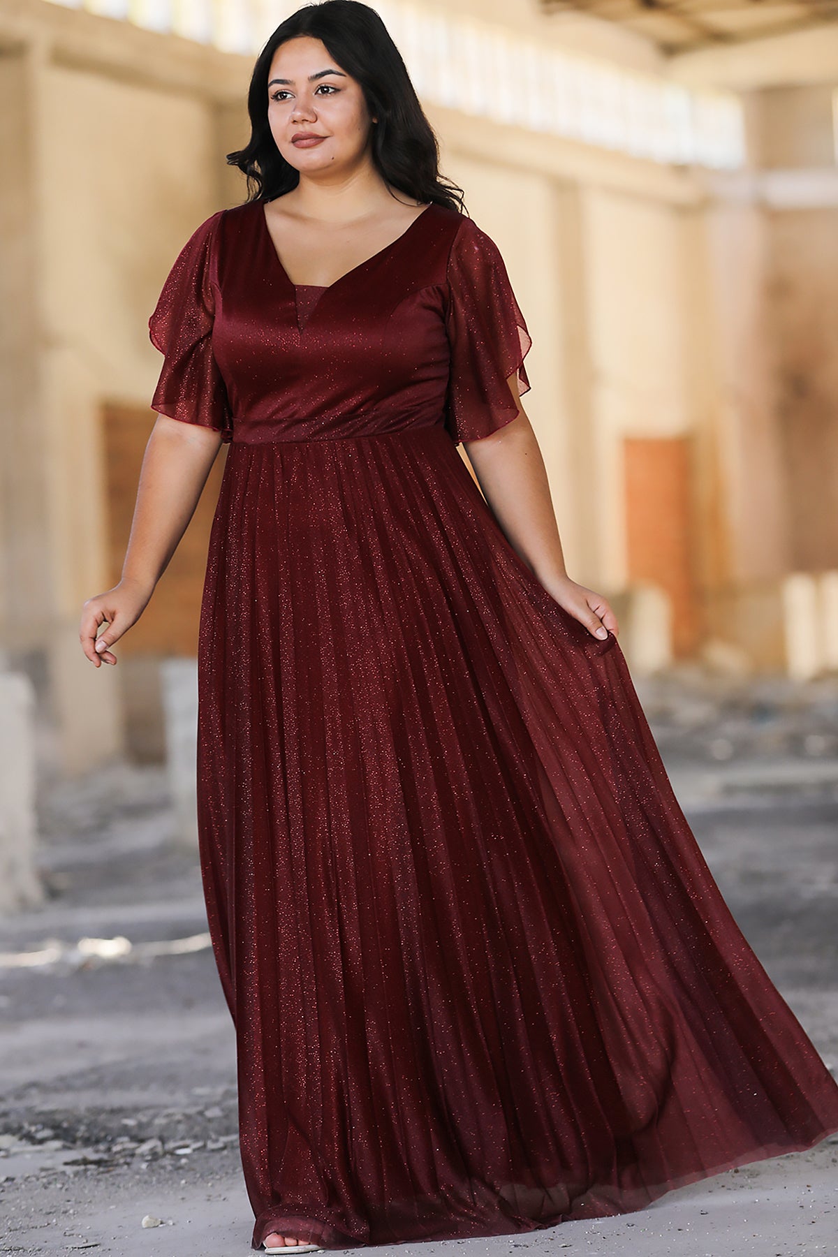 Lange maxi-jurk zomerjurk voor grote maten - NELB0588D5064BRD