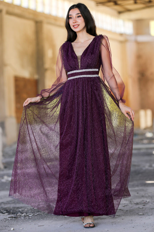 Langes Maxikleid Sommerkleid für Damen - NELB0588D5166MOR