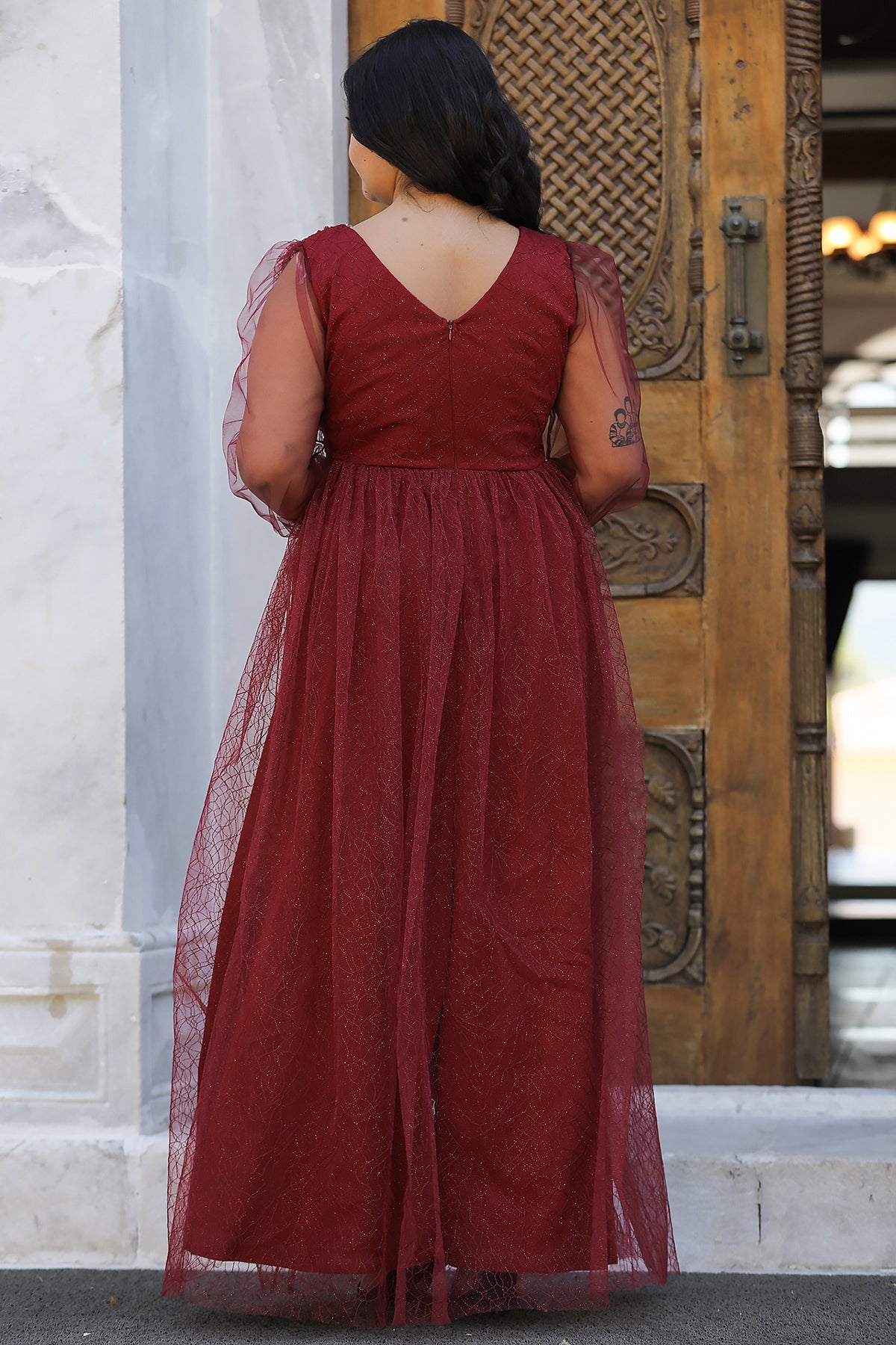 Langes Abendkleid Maxikleid für große Größen - NELB0588D5160BRD