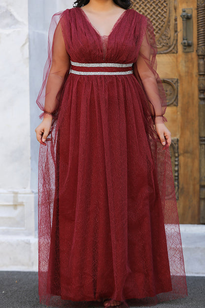 Langes Abendkleid Maxikleid für große Größen - NELB0588D5160BRD