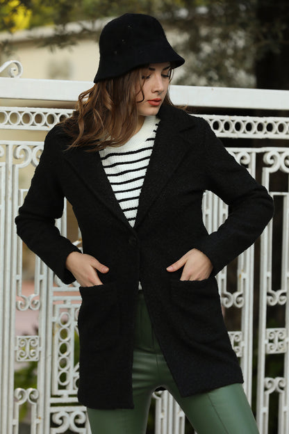 Strickmantel in trendigen Wintermantel für Damen - NKBN0541K3025SYH