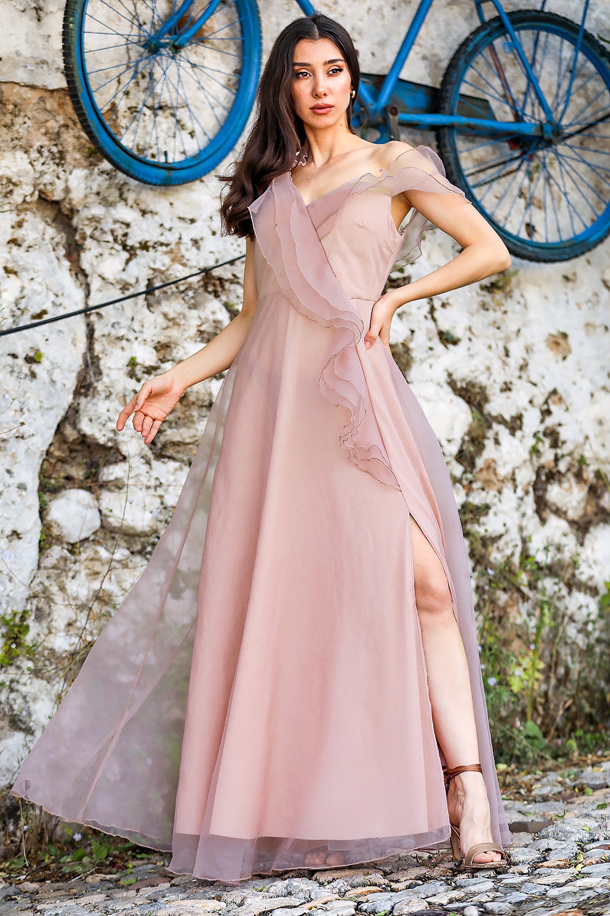 Langes Maxikleid Sommerkleid mit für- NELB0588D5143PDR