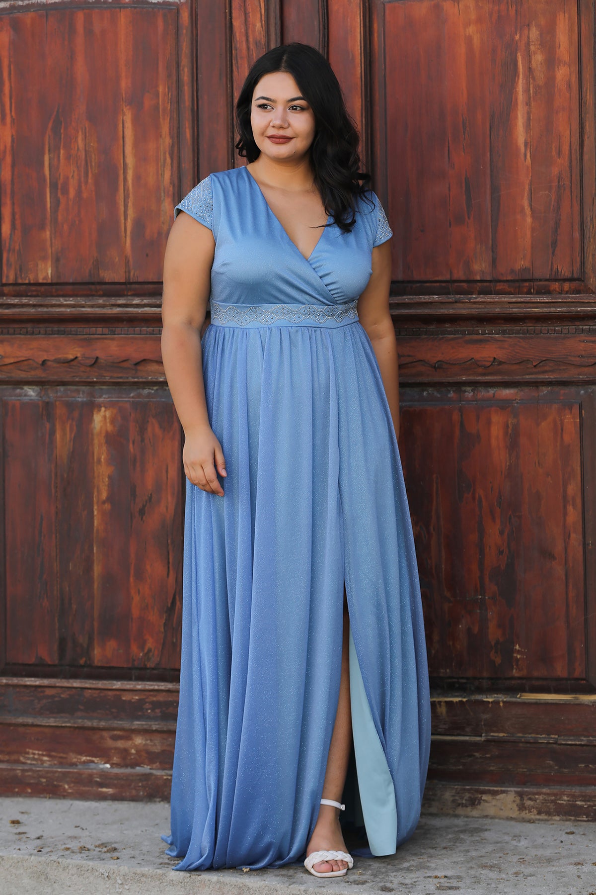 Langes Maxikleid Sommerkleid für große Größen - NELB0588D5122MVi