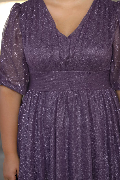 Damen Midikleid Sommerkleid für große Größen - NELB0553D8848LİL