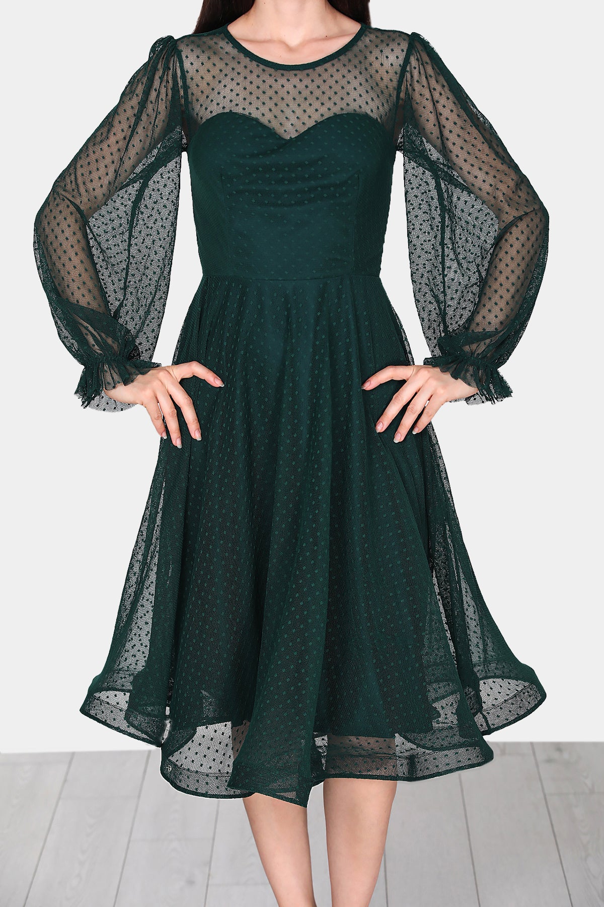 Dames midi-jurk zomerjurk met off-shoulder - NELB0588D5068ZMT