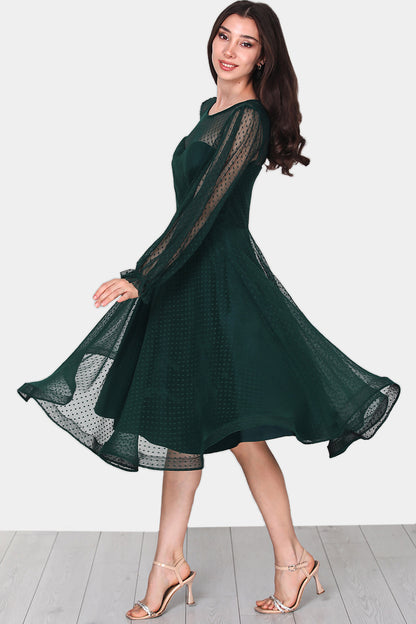 Dames midi-jurk zomerjurk met off-shoulder - NELB0588D5068ZMT