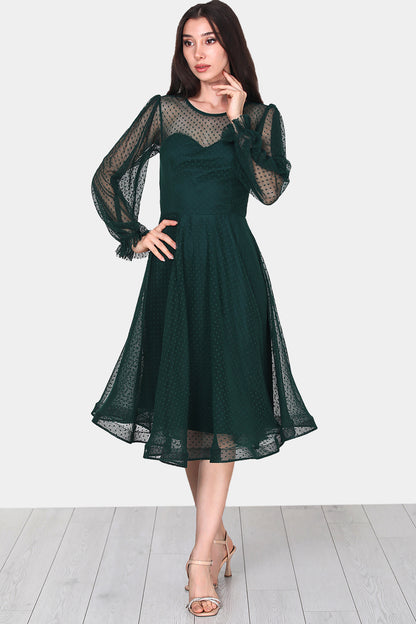 Dames midi-jurk zomerjurk met off-shoulder - NELB0588D5068ZMT