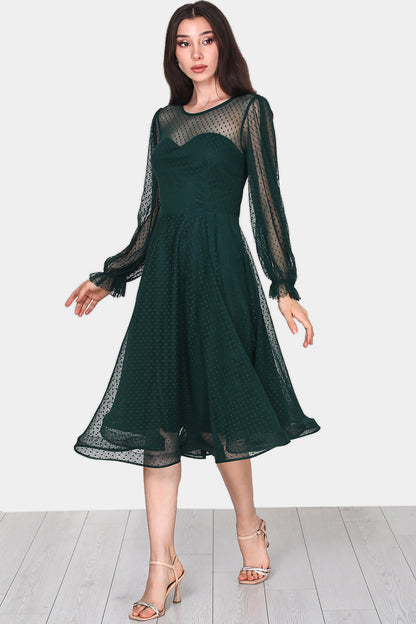 Dames midi-jurk zomerjurk met off-shoulder - NELB0588D5068ZMT