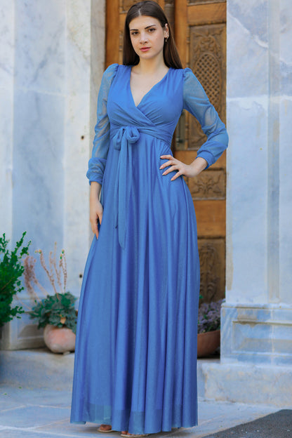 Damen Langes Abendkleid Maxikleid - NELB0588D5162MVİ