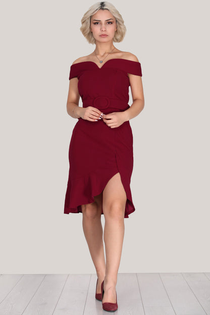 Kurzes Midikleid Cocktailkleid Sommerkleid  - NELB0063D2120BRD