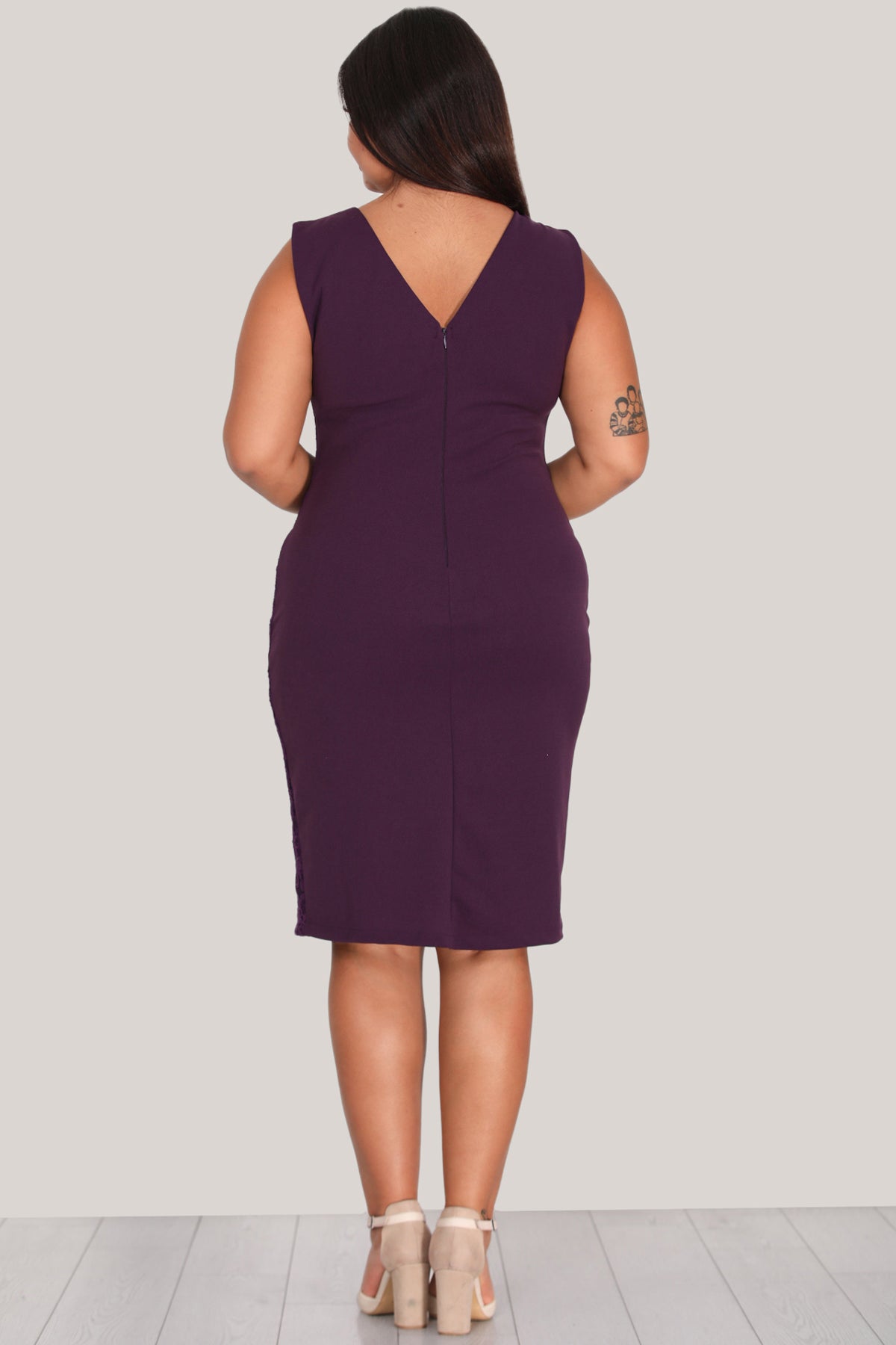 Damen Midikleid Sommerkleid für große Größen - NELB0588D5174K-M