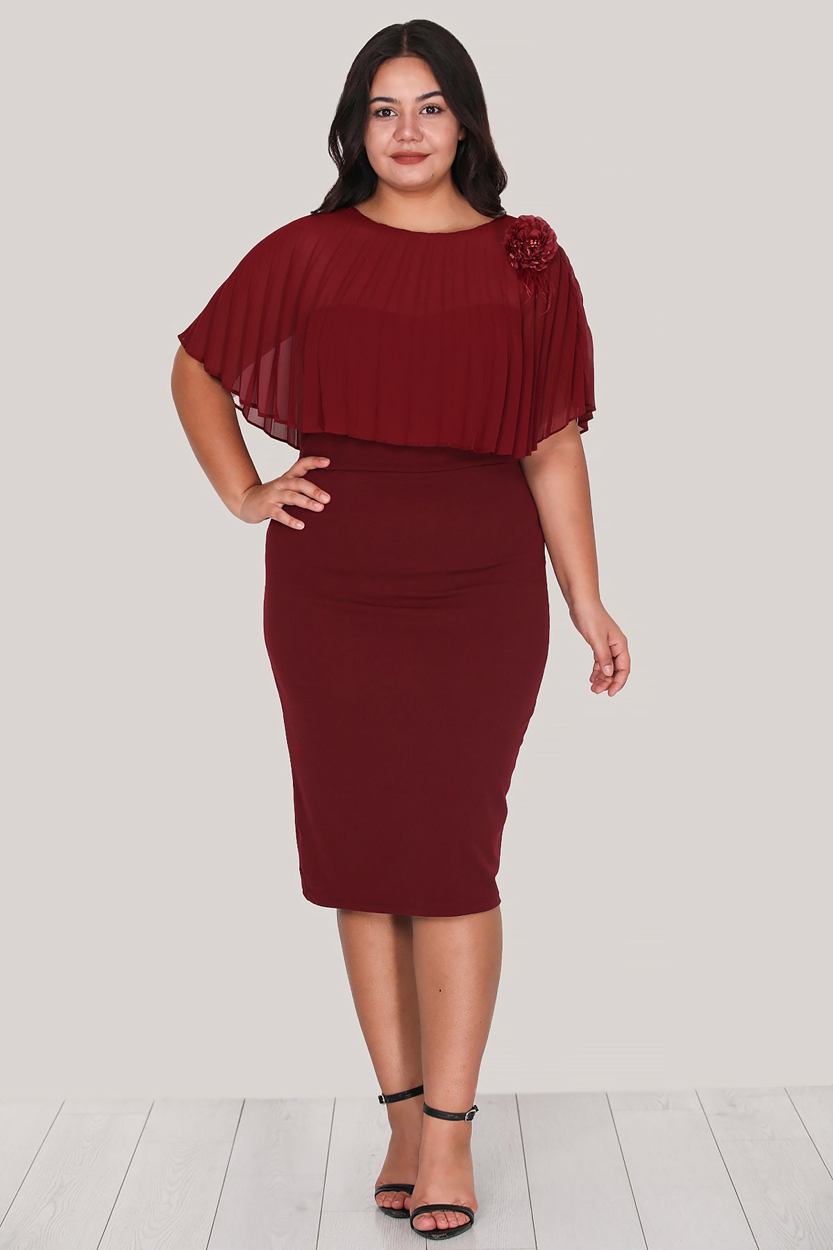 Dames midi-jurk zomerjurk voor grote maten - NELB0588D5167BRD